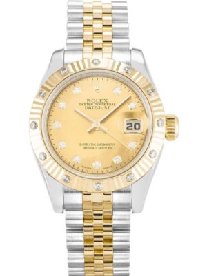 Replica Rolex Lady-Datejust 26mm Champagne Dial 179313-2
