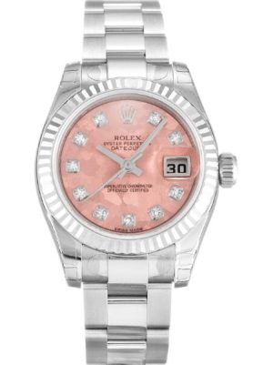 Replica Rolex Lady-Datejust 26mm Gold Dust - Pink Dial 179174