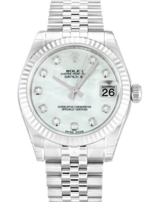 Replica Rolex Lady-Datejust 31mm Mother of Pearl - White Dial 178274