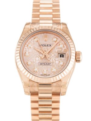 Replica Rolex Lady-Datejust 26mm Rose Dial 179175