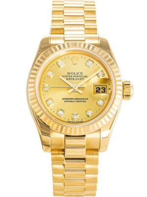 Replica Rolex Datejust 26mm Gold Dial 179178