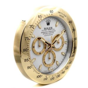 Rolex Wall Clock – DAYTONA GOLD/WHITE DIAL | Affordable Elegance