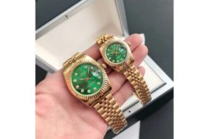 Replica Rolex Datejust 36/28mm RG/RG Jub Green/Dial