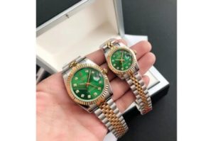 Replica Rolex Datejust 36/28mm RG/SS Jub Green/Dial