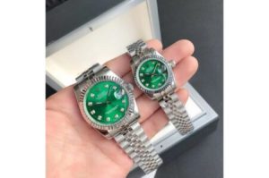 Replica Rolex Datejust 36/28mm SS/SS Jub Green/Dia